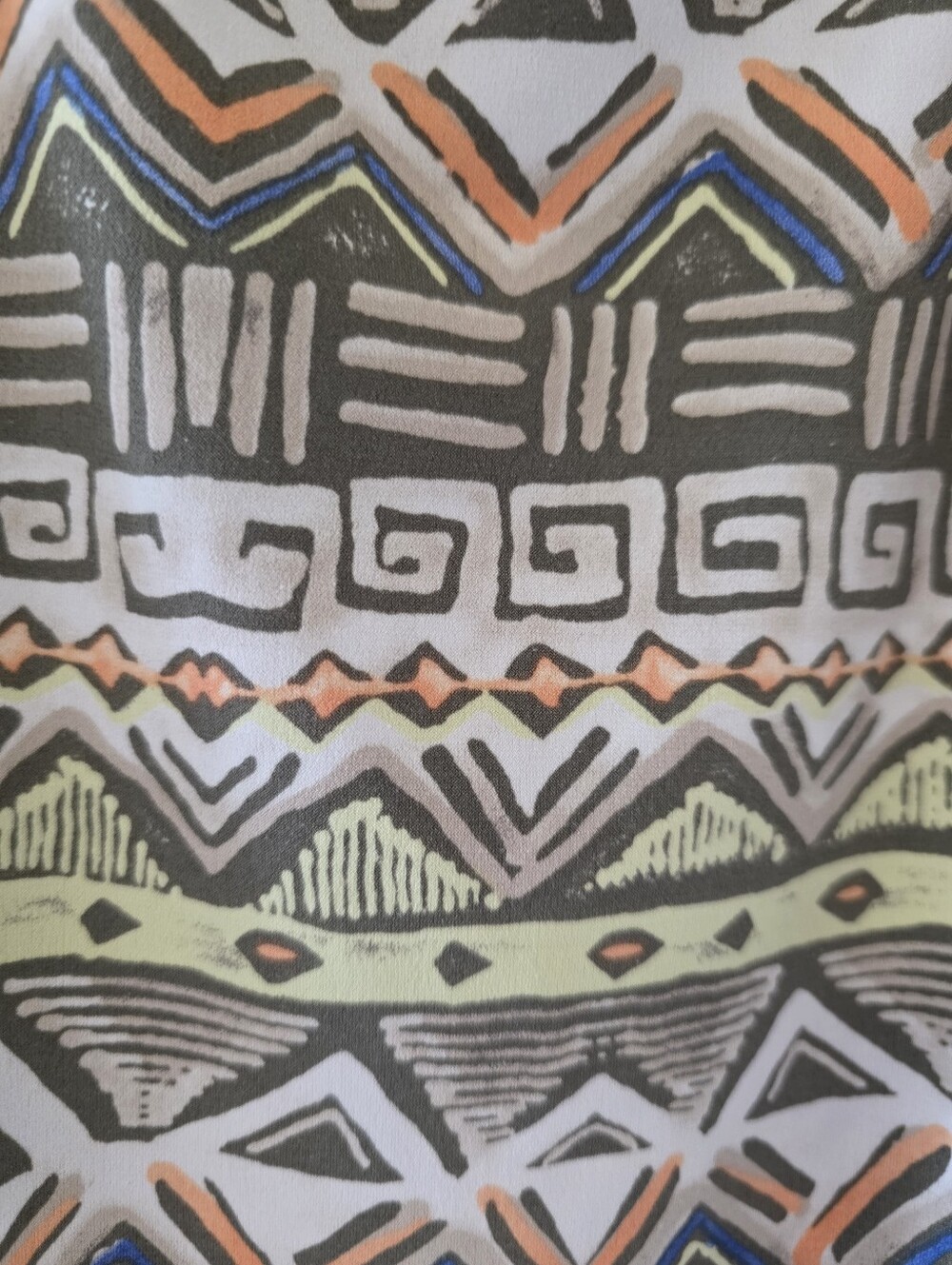 Chicos Aztec Print Skirt  in Multi Colors To Include Green, Orange and Tan. - Picture 6 of 7